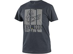 Tričko CXS WILDER, krátký rukáv, potisk CXS logo, tmavě šedá, vel. 2XL