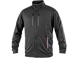 Mikina CXS LEONIS, pánská, černá s HV modro/červenými doplňky, vel. 3XL