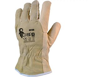 Rukavice ASTAR, líc.kůže, s blistrem, vel. 10