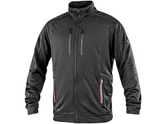 Mikina CXS LEONIS, pánská, černá s HV modro/červenými doplňky, vel. S