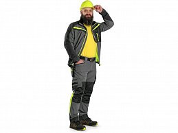 Kalhoty CXS NAOS pánské, šedo-černé, HV žluté doplňky, vel. 50