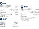 Hlavice nástrčné, sada 50ks, 1/4", 1/2"