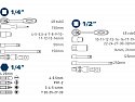 Hlavice nástrčné, sada 50ks, 1/4", 1/2"